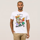 EDS Shopaholic Vrouw Cartoon T-shirt (Voorkant volledig)