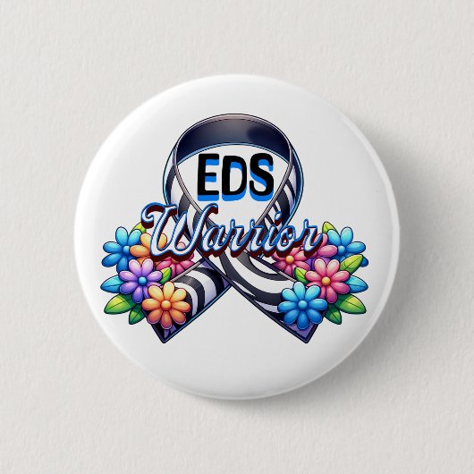 EDS-strijder | T-shirt van het syndroom van Ehlers Ronde Button 5,7 Cm (Voorkant)