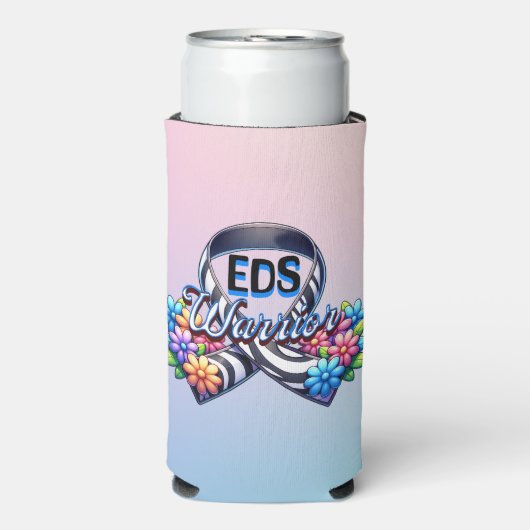 EDS-strijder | T-shirt van het syndroom van Ehlers Seltzer Blikjeskoeler (Seltzer Voorkant)