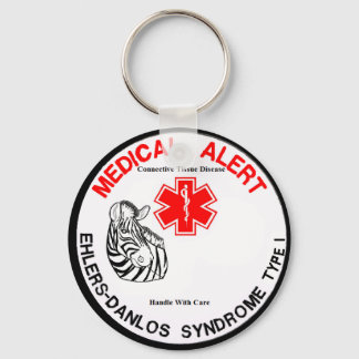 EDS Type 1 Medische waarschuwing met Zebra Sleutel Sleutelhanger