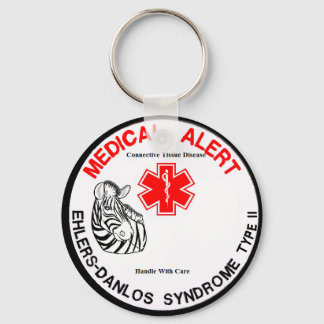 EDS Type 2 Medische waarschuwing met Zebra Sleutel Sleutelhanger