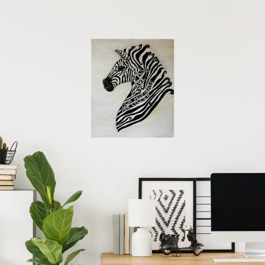 EDS-Zebra door artiest Cherish Fletcher Poster (Thuiskantoor)