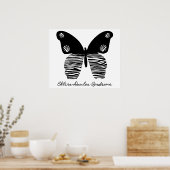 EDS Zebra Stripe Butterfly 24x20 Poster (Keuken)