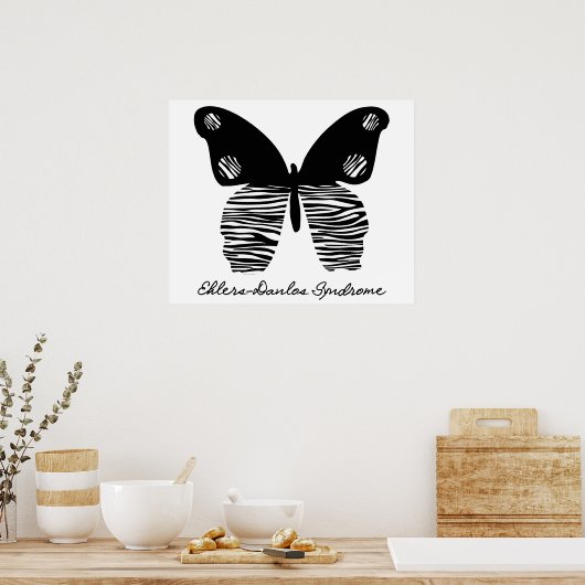 EDS Zebra Stripe Butterfly 24x20 Poster (Keuken)