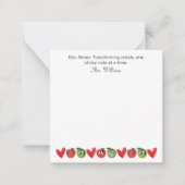 Edu-Notes: Transforming Minds, waardering van lera Notitiekaartje (Voorkant)