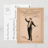 Eduard Strauss, 'Chickering Piano used' Retro Thea Briefkaart (Voorkant / Achterkant)