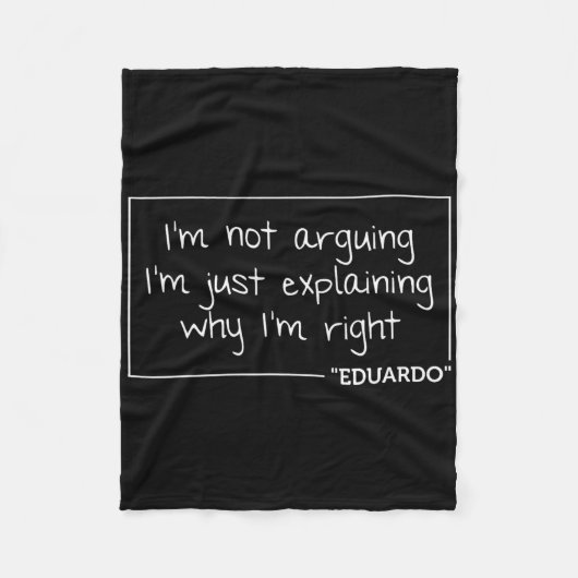 Eduardo Quote Grappige Verjaardag Gepersonaliseerd Fleece Deken (Voorkant)