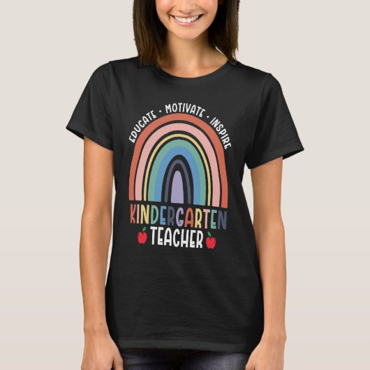 Educate Motivate Inspire Kindergarten Teacher Rain T-shirt (Voorkant)