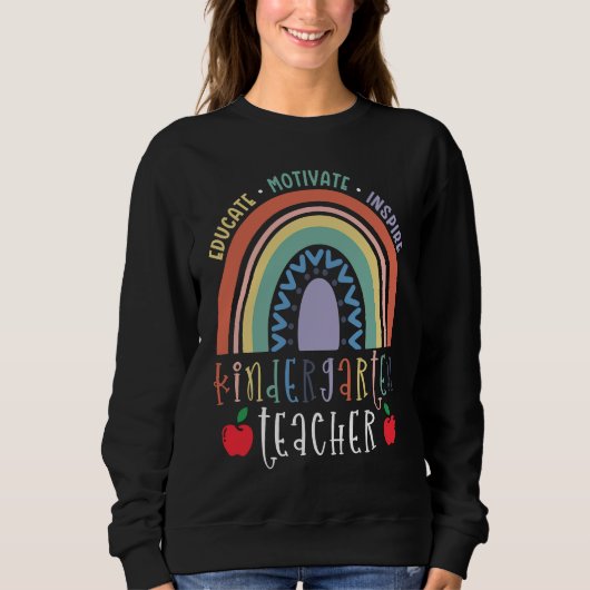 Educate Motivate Inspire Kindergarten Teacher Rain Trui (Voorkant)