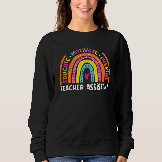 Educate Motivate Inspire Teacher Assistant Rainbow Trui (Voorkant)
