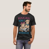 Educate Niet discrimineren Pit Bull Lover T-shirt (Voorkant volledig)