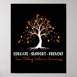 Educate Support Voorkom tienerdating geweld bewust Poster