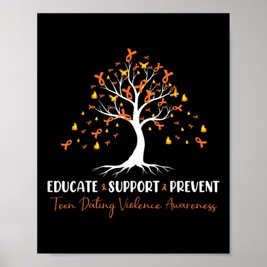 Educate Support Voorkom tienerdating geweld bewust Poster (Voorkant)