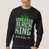 Educated Black Pride King  Fathers Day Oversized Trui (Voorkant)