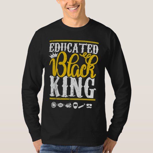 Educated Black Pride King Fathers Day Plus Size T-shirt (Voorkant)