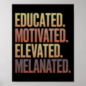 Educated Motivated Elevated Melanated Black Histor Poster (Voorkant)