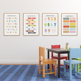 Educatief Home School Speelkamer gepersonaliseerd Muurkunst Sets