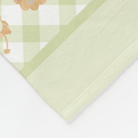 Educatief Let's Count Gingham Naam Boho Leeuw Fleece Deken (Hoek)