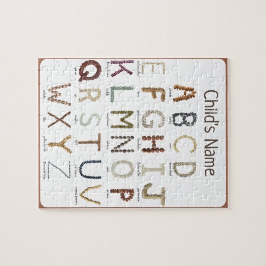 Educatief voedselalfabet legpuzzel (Horizontaal)