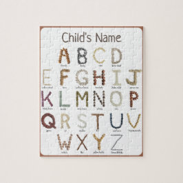 Educatief voedselalfabet legpuzzel