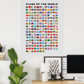 Educatief Wereld Vlaggen Poster (Thuiskantoor)