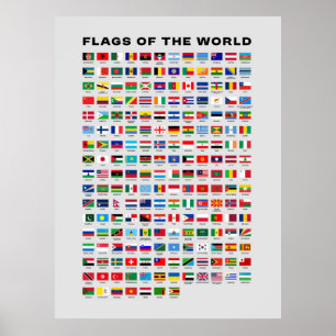 Educatief Wereld Vlaggen Poster