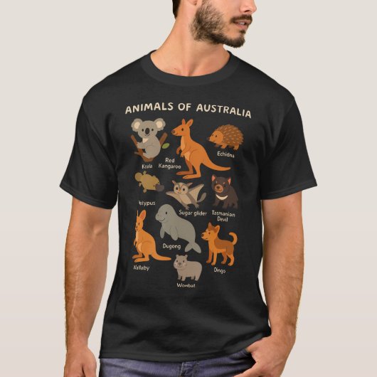 Educatieve Australische Dieren Aussie T-shirt (Voorkant)