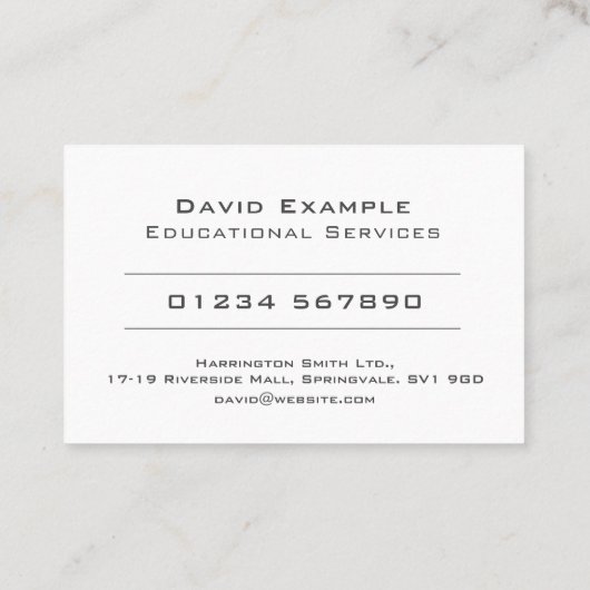 Educatieve diensten met foto van de houder visitekaartje (Achterkant)