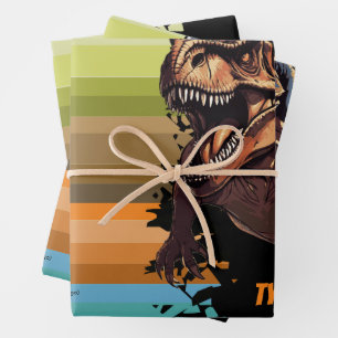 Educatieve Dino Evolutie, Kinderverjaardagscadeau Inpakpapier Vel