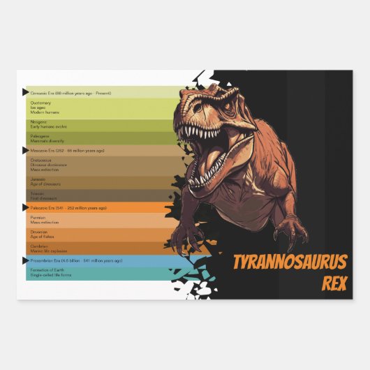 Educatieve Dino Evolution, Kinderen Verjaardagscad Inpakpapier Vel (Voorkant)