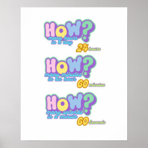 Educatieve klok Poster, vertellen van de tijd 2 Poster