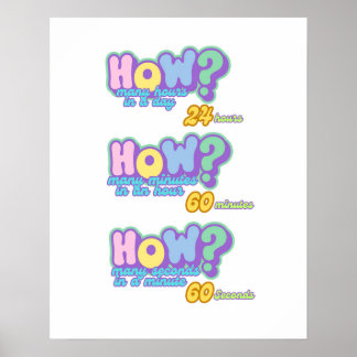 Educatieve klok Poster, vertellen van de tijd 2 Poster