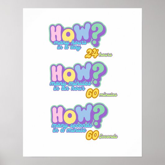 Educatieve klok Poster, vertellen van de tijd 2 Poster (Voorkant)