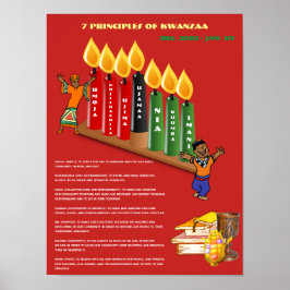 Educatieve KWANZAA Poster 7 Beginselen, symbolen