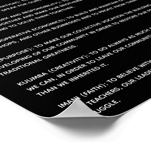 Educatieve KWANZAA Poster 7 Principes, Symbolen (Hoek)