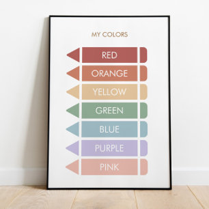 Educatieve Mijn kleuren   Poster Homeschool