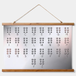 Educatieve muurkunst met braillealfabet hangend wandkleed