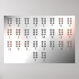 Educatieve muurkunst met braillealfabet poster
