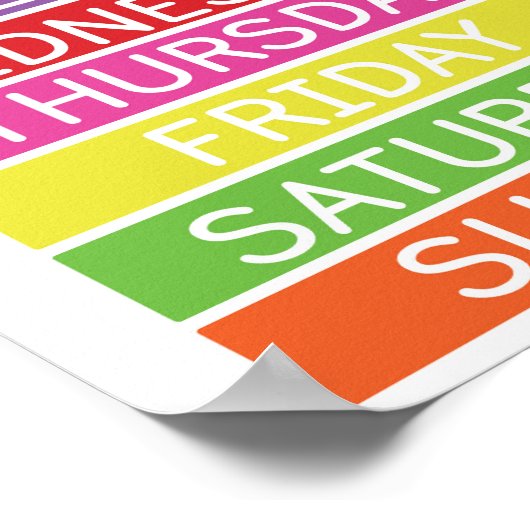 Educatieve poster dagen van de week (Hoek)