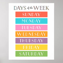 Educatieve Poster Dagen van de Week