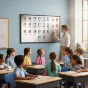 Educatieve Poster met Braille Alfabet