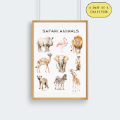 Educatieve Poster over Safari Dieren