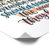 Educatieve Quote Typografie Rainbow Stripes Poster (Hoek)