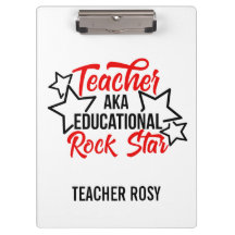 Educatieve Rock Star Zwart Rood Leraar Klemborden