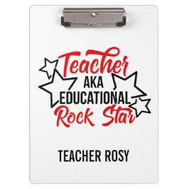 Educatieve Rock Star Zwart Rood Leraar Klemborden