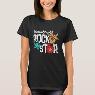 Educatieve Rockstar leraar cadeau terug naar schoo T-shirt