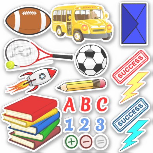 Educatieve School Stickers (Kinder activiteitenboe (Voorkant)
