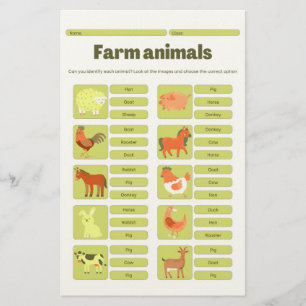 Educatieve Werkblad voor het Herkennen van Boerder Briefpapier