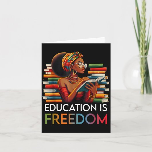 Education Is Dom Black Teacher Books Black History Kaart (Voorkant)