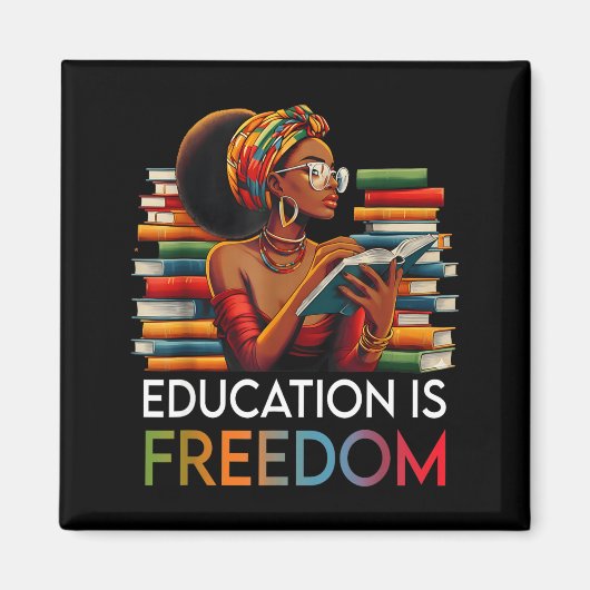 Education Is Dom Black Teacher Books Black History Magneet (Voorkant)